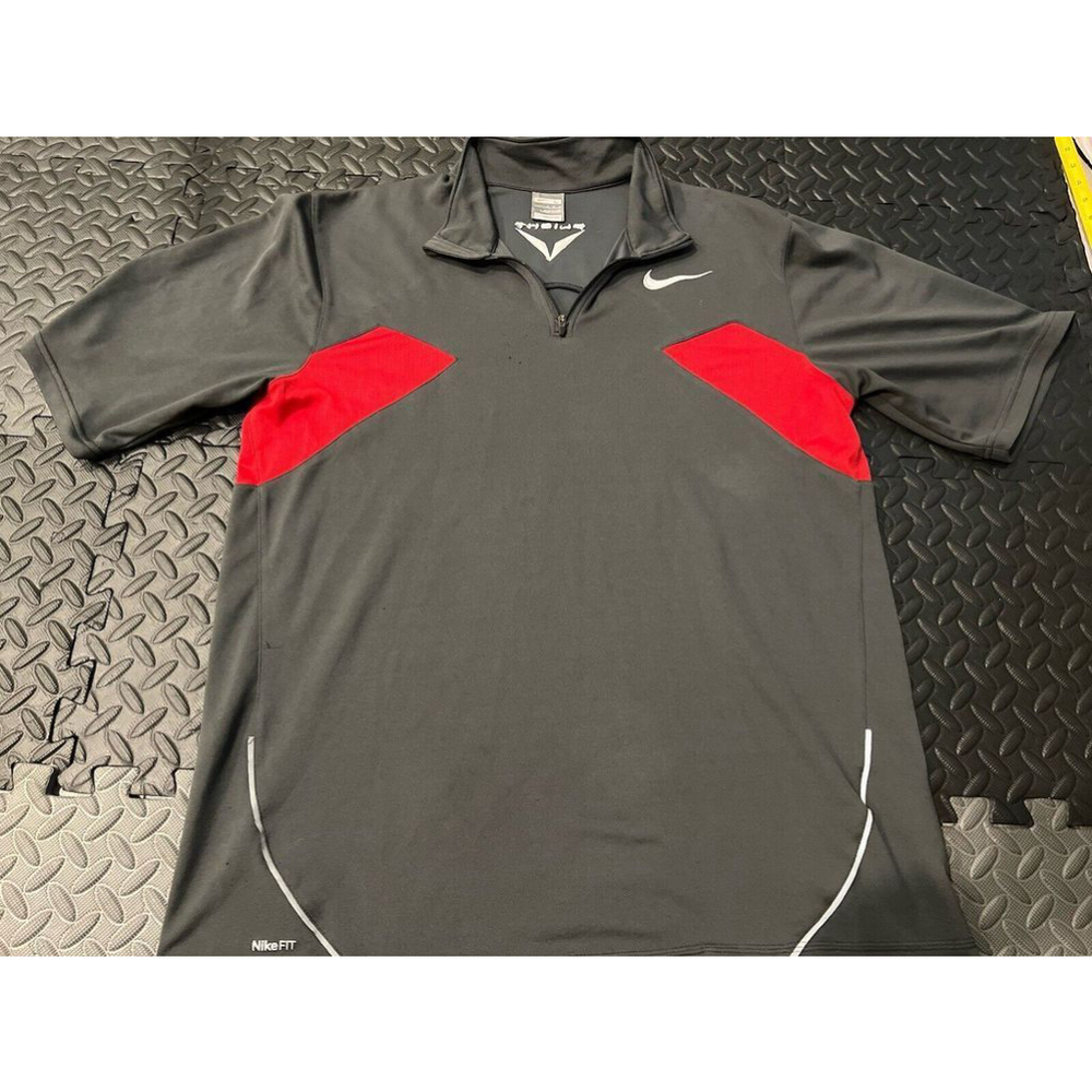 Vtg Rare Nike Flight Basketball Fit Dry Mens 1/4 Zip Shooting Shirt Large Dri